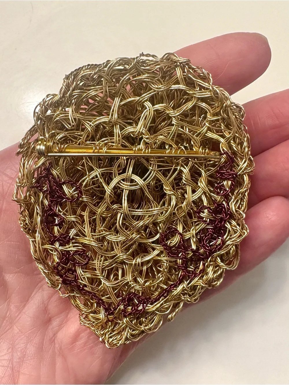 Vintage 10K Yellow Gold Wire Wrapped Lion Brooch Pin Heavy 47.78g Estate Fine